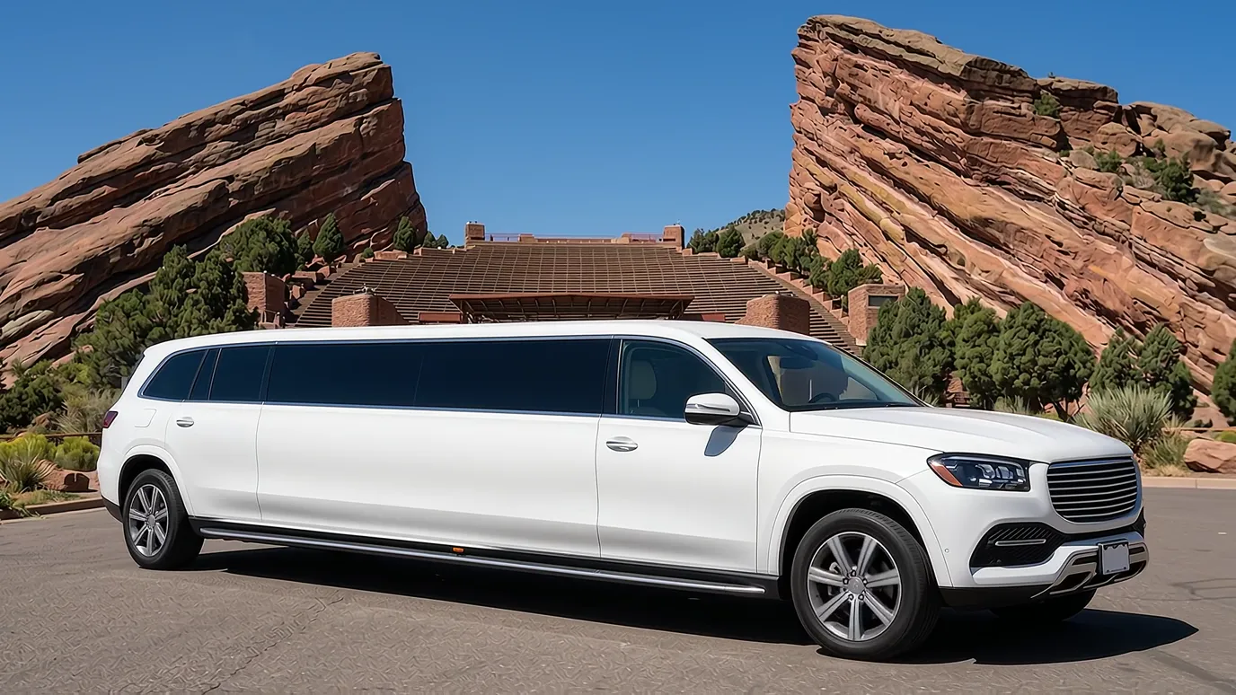 Cheyenne white Mercedes GLS 18 passenger stretch limo