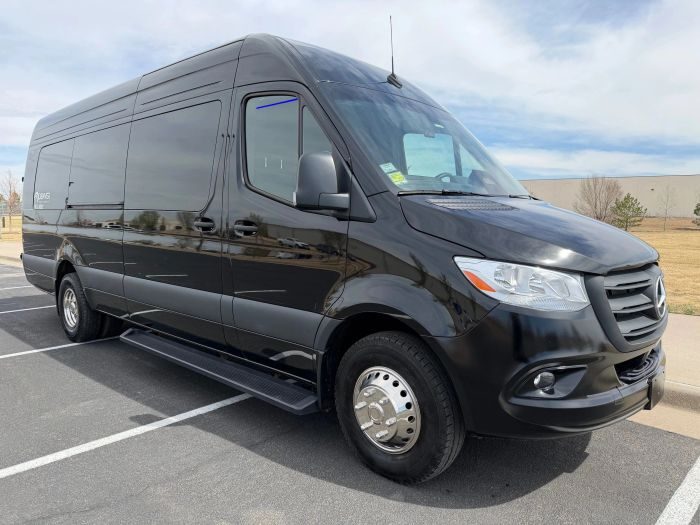 Black Mercedes Sprinter – Cheyenne party bus rental