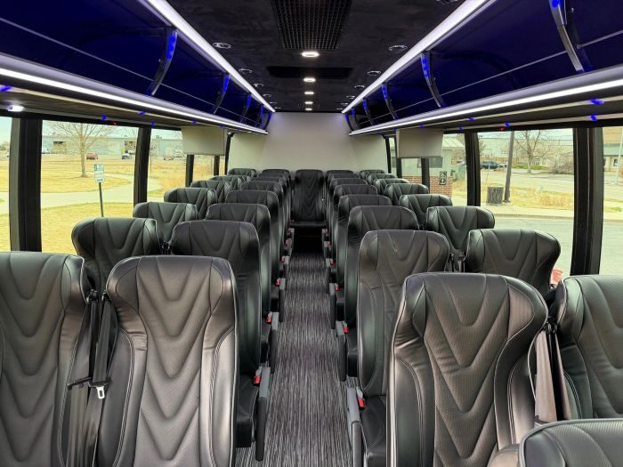 Coach bus leather seats – Cheyenne party bus rental