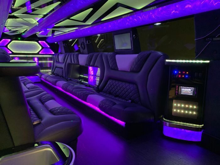 SUV limo interior – Cheyenne party bus rental